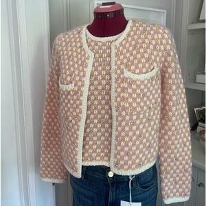 Adorable tweed knit top and sweater set